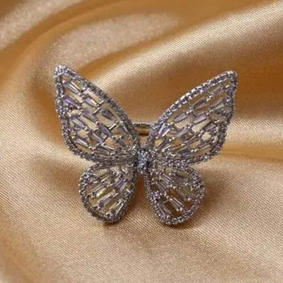 Butterfly Ring With Crystal v3
