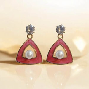 Crystal With Pearl in Triangle