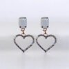 Drop Heart Crystal Earrings