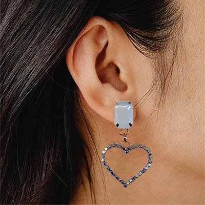 Drop Heart Crystal Earrings v2