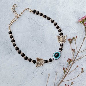Evil Eye butterfly Pearls Bracelet