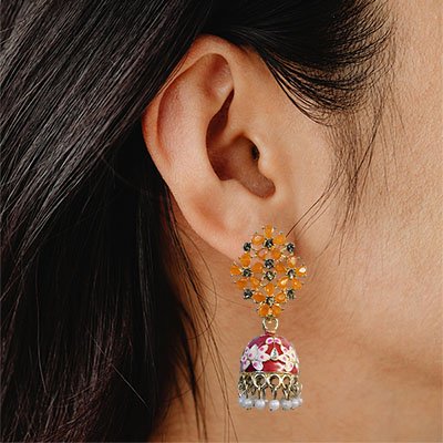 Jhumka Orange Golden Shine v2