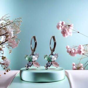 Multi Stone Crystal Floral Hoops