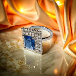Vertical Crystal Rectangle Blue Stone D1