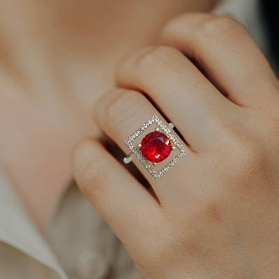 Vertical Crystal Rectangle Red Stone D2 v2