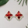 Crimson Spark Crystal Studs