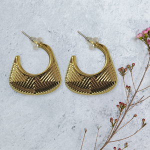 Golden Tribal Crescent Hoop