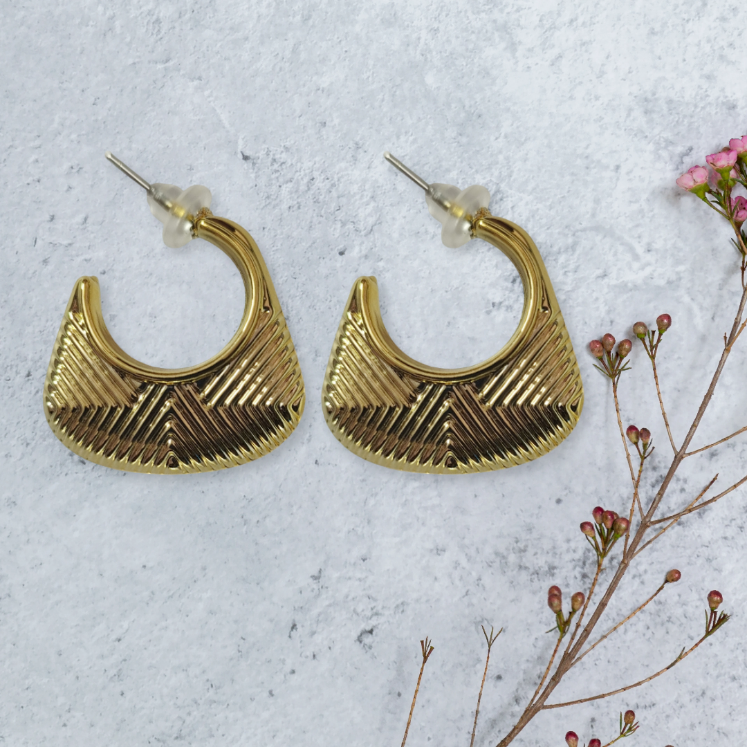 Golden Tribal Crescent Hoop Golden Tribal Crescent Hoop