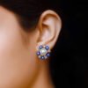 Royal Blue Blossom Pearl Studs Royal Blue Blossom Pearl Studs