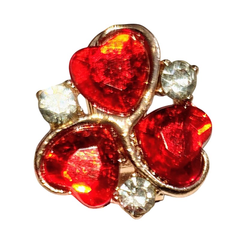 Crimson Heart Sparkle Studs