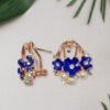 Daisy Blue Stone Studs with Pearls