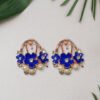 Daisy Blue Stone Studs with Pearls