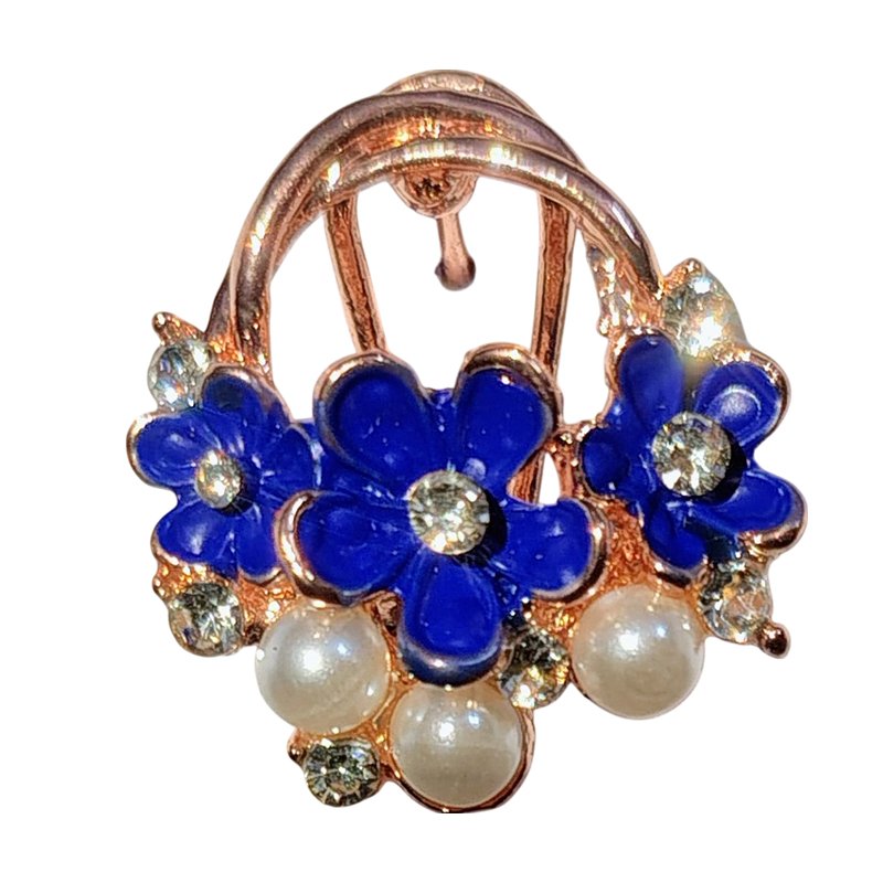 Daisy Blue Stone Studs with Pearls