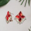 Crimson Spark Crystal Studs