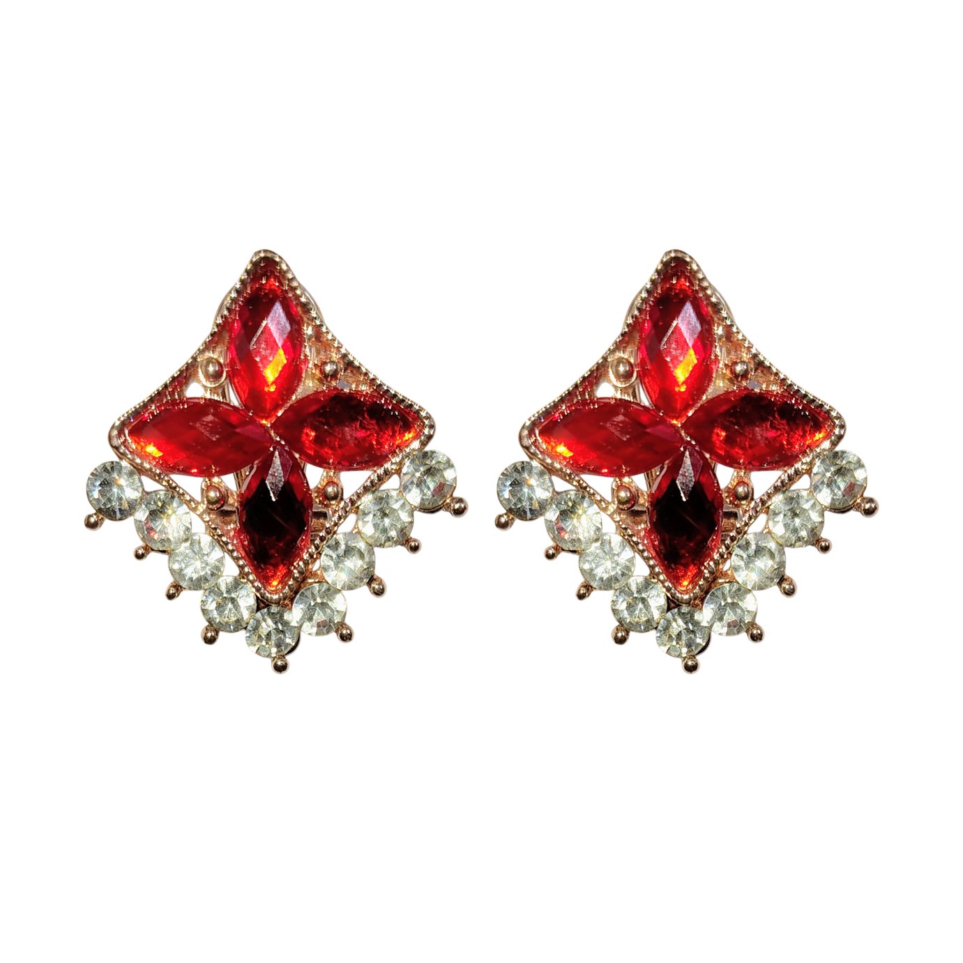 Crimson Spark Crystal Studs