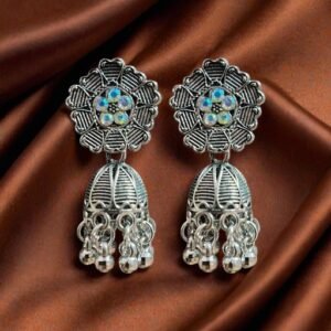 Oxidised Silver Jhumka, Traditional Small Size