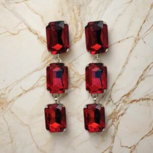 Elegance Triple Stone Drop Earrings