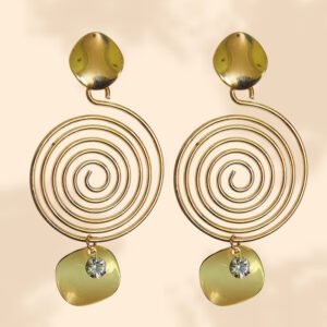 Circular Spiral Design With Crystal-accented Disc Charm